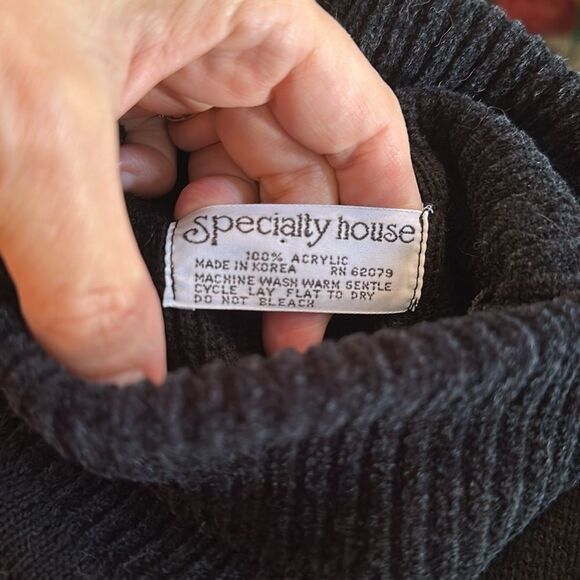 Vintage Specialty House black acrylic ribbed turtleneck dickie layered top - Picture 5 of 5